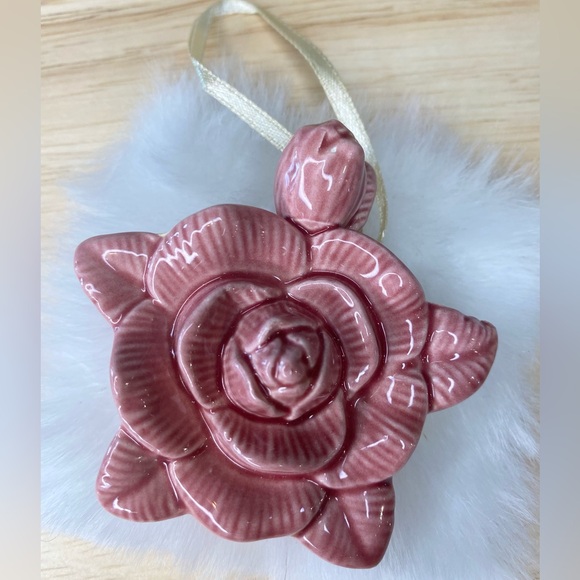 Vintage Rose Ceramic Scent Diffuser Home Fragrance Pink Flower Essential Oil - Picture 1 of 7